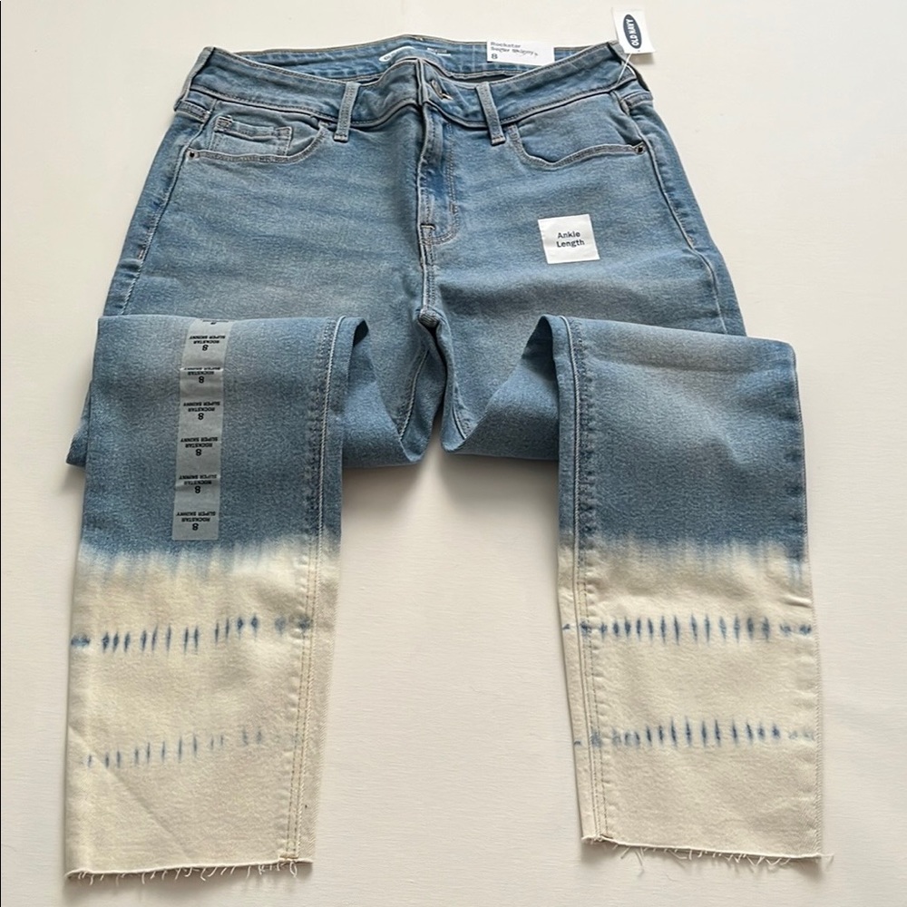 Old Navy Rockstar Super Skinny Jeans Dip-Dyed